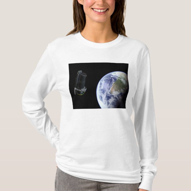 Spitzer avgår från jorden strax efter lanseringen t-shirt (Framsida)