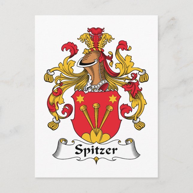 Spitzer Family Crest Vykort (Framsida)