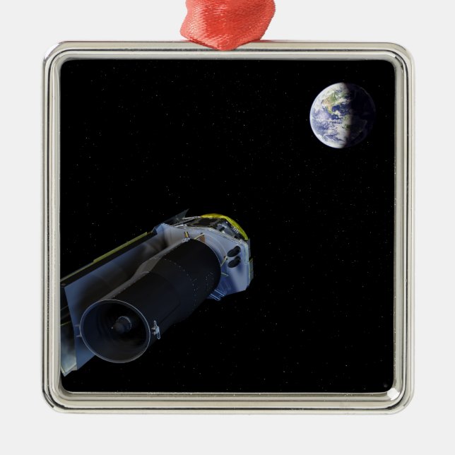 Spitzer pekar på sin antenn med hög vinst julgransprydnad metall (Framsidan)