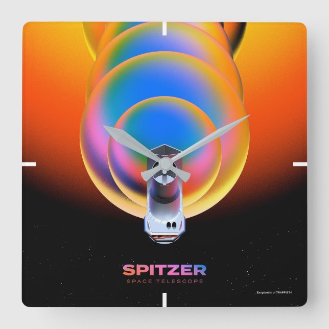 Spitzer Space Telescope Poster. Fyrkantig Klocka (Framsida)