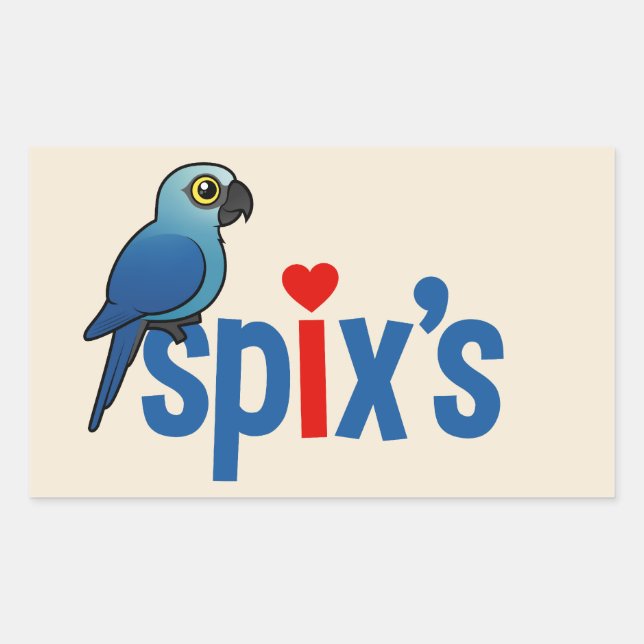 Spix's Kärlek Rektangulärt Klistermärke (Framsida)