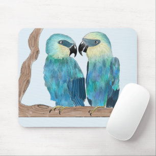 Spix's Macaws på en musknapp Musmatta