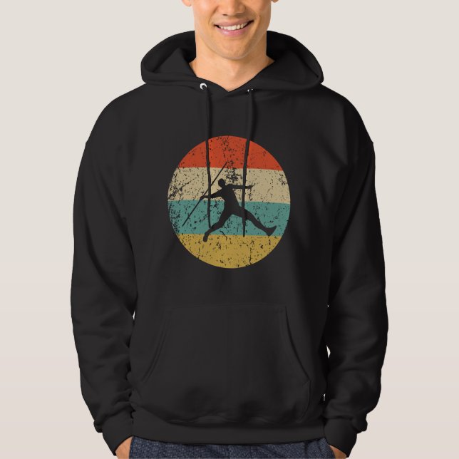 Spjutföråldrad Retro Friidrott Hoodie (Framsida)