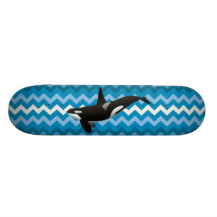 Spjuthval Blå Sicksack-chevron skateboard Bräda 19,5 Cm