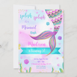 Splasch Splash Siren-inbjudan Inbjudningar