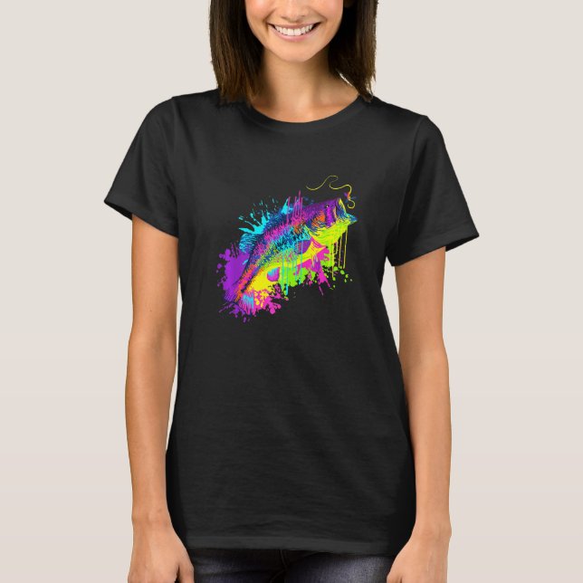 Splash Art Fisk Fiske T Shirt (Framsida)