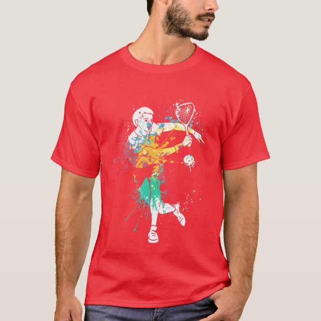 Splash art Squash sports for Squash player family  T Shirt (Framsida)