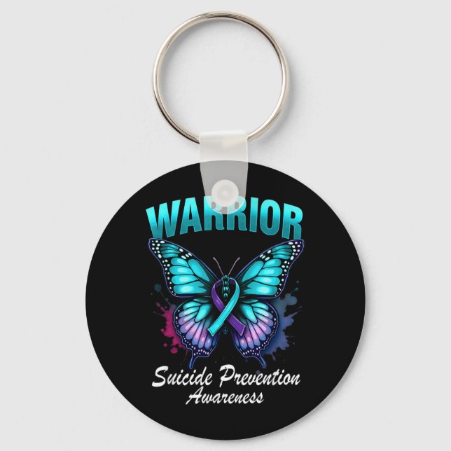 Splash Butterfly Suicide Prevention Awareness Nyckelring (Framsida)