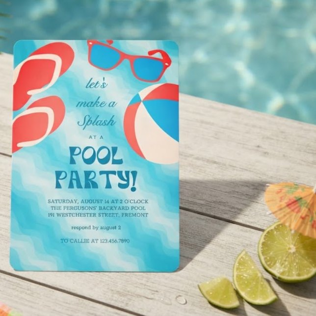 Splash & Chill Sommar Poolparty  Inbjudningar (Skapare uppladdad)