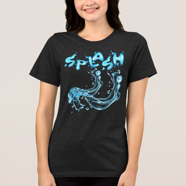 Splash! Dynamisk Vattenstänk T-Shirt (Framsida)