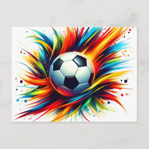 Splash Fotboll Futuristisk Fotboll Abstrakt Helg Vykort