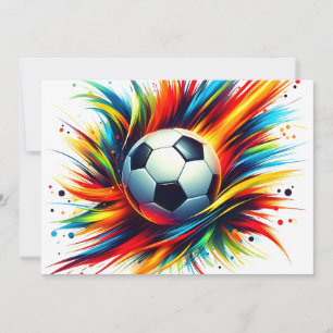 Splash Fotboll Futuristisk Fotboll Abstrakt Julkort
