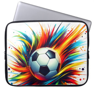 Splash Fotboll Futuristisk Fotboll Abstrakt Laptop Fodral