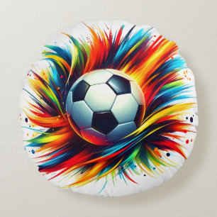 Splash Fotboll Futuristisk Fotboll Abstrakt Rund Kudde