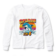 Splash I’m 4 – Cute Dolphin 4th Birthday Design