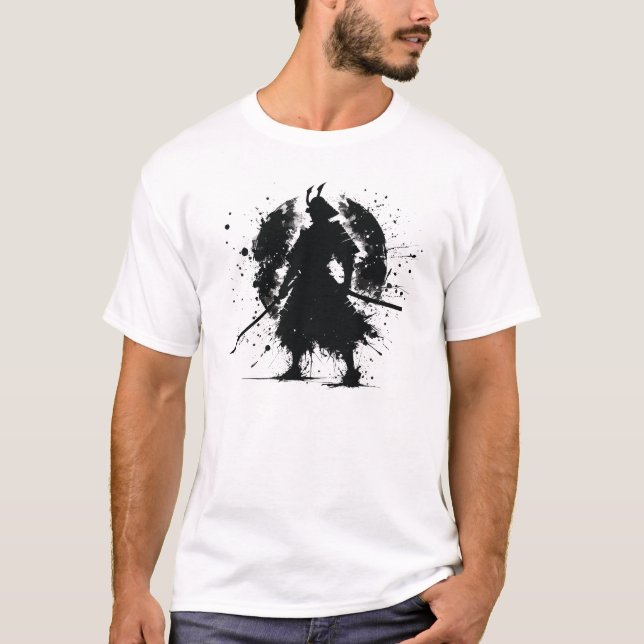Splash Ink Samurai T Shirt (Framsida)