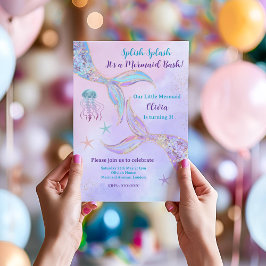 Splash Stänk Det är en Mermaid Bash-inbjudan Inbjudningar