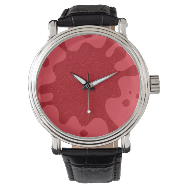 Splash Tomato Red Artklocka – Anpassningsbar Armbandsur (Framsida)