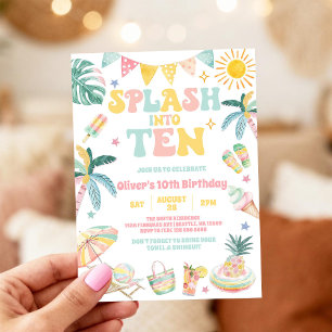 Splasha in i tio tropisk sommar 10-årsfest inbjudningar
