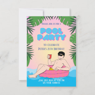 Splashin Roligt Bassäng Party Inbjudningar