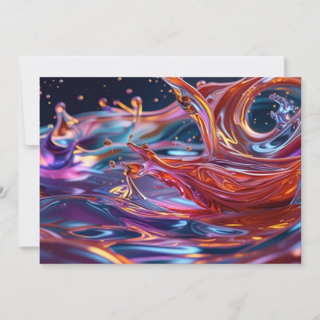 Splashing Color Liquids Inbjudningar (Framsida)