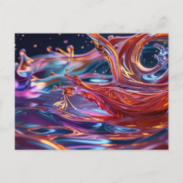 Splashing Color Liquids Vykort