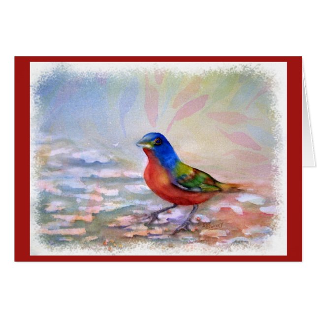 SPLASHING ROBIN RED BREAST HÄLSNINGSKORT (Framsidan Horizontal)