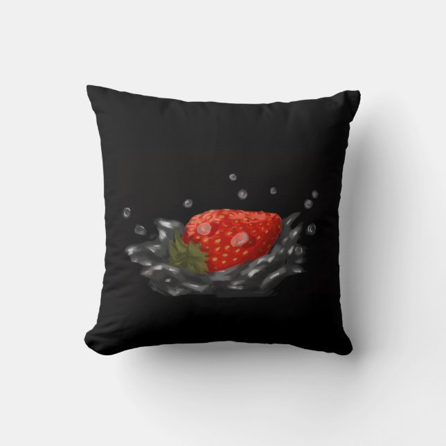 Splashing strawberry kudde (Framsida)