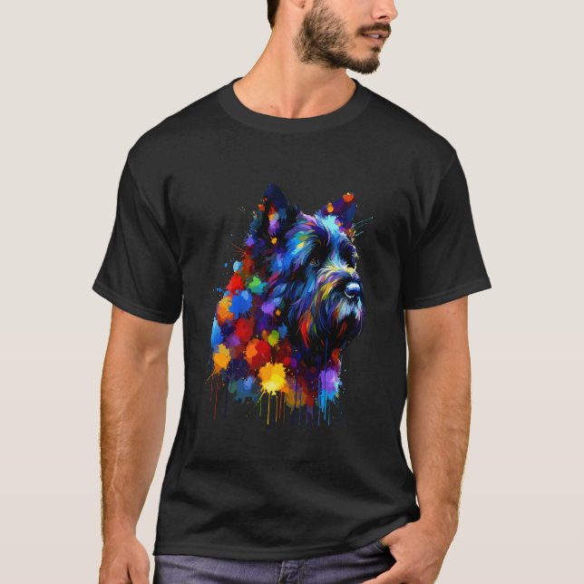 Splashkonst Bouvier Des Flandres T Shirt (Framsida)