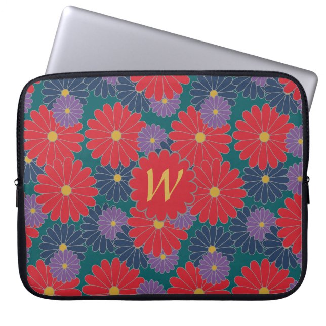 Splashy Fall Blommigt Laptop sleeve (Framsidan)