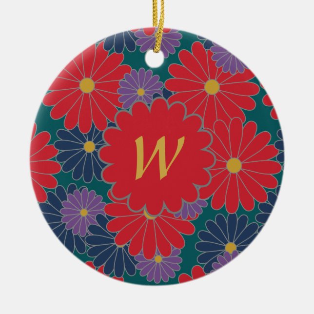 Splashy Fall Blommigt Ornament (Framsidan)