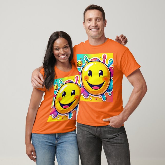 Splashy Lycklig Emoji Roligt T Shirt (Unisex)