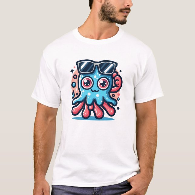 Splashy Octopus T Shirt (Framsida)