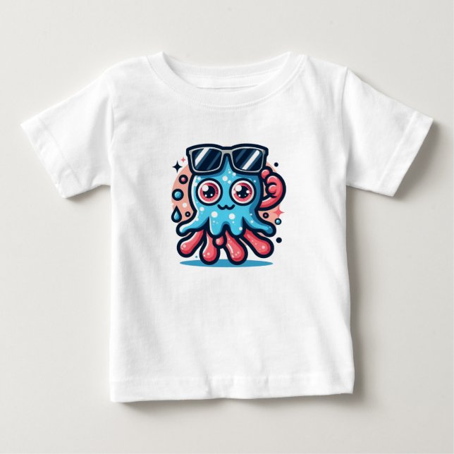 Splashy Octopus T Shirt (Framsida)
