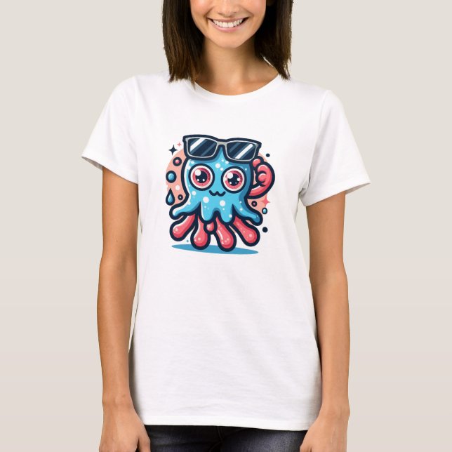 Splashy Octopus T Shirt (Framsida)