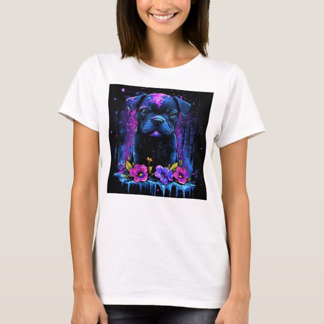 Splashy Pit Bull T Shirt (Framsida)