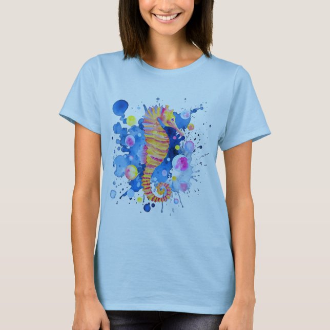 Splashy Seahorse T Shirt (Framsida)