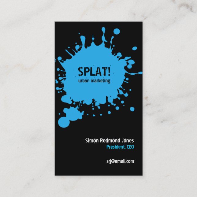 Splat! Blåttvisitkort Visitkort (Framsida)