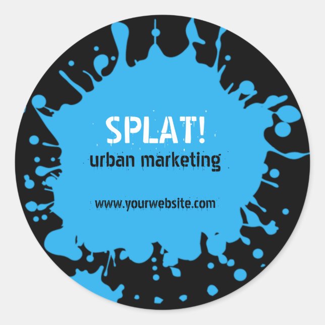 Splat! Blue Sticker Runt Klistermärke (Framsida)