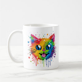 Splat Cat Rainbow Design Mugg