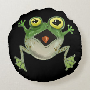 Splat! Fånig Frog Rund Kudde
