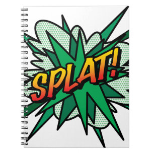 SPLAT-Roligt Retro Tecknad Bok-popup-bild Anteckningsbok Med Spiral