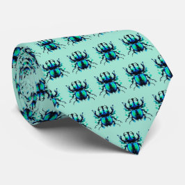 Splat Scarab Beetle i Blue & Grönt Mönster Slips