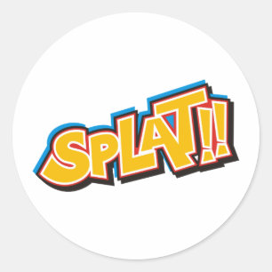 Splat Tecknad Bang Boom Runt Klistermärke