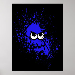 Splaton Black Squid med Tom Öga på Blue Splat Poster