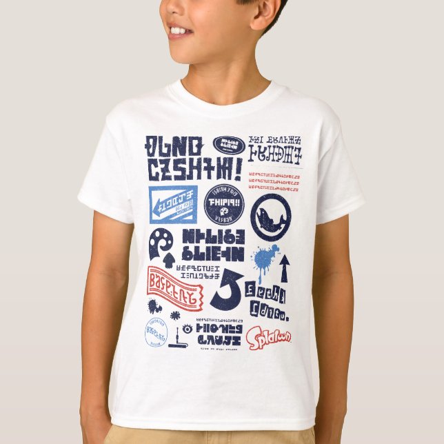 Splatoon Kanji Logotyp Mash Up-Poster T Shirt (Framsida)