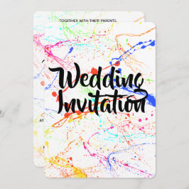 Splatsad bröllopsinbjudan inbjudningar