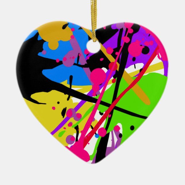 Splatter art graffiti power julgransprydnad keramik (Framsidan)