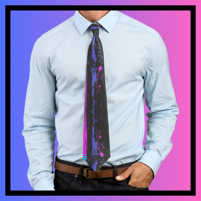 Splatter Art Lila Rosa Black Abstrakt Art Slips (Skapare uppladdad)
