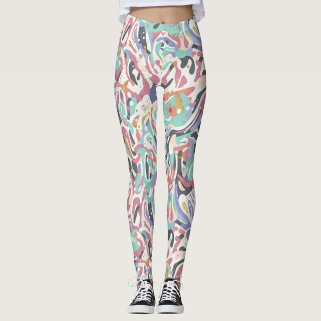 Splatter designad  leggings (Framsida)